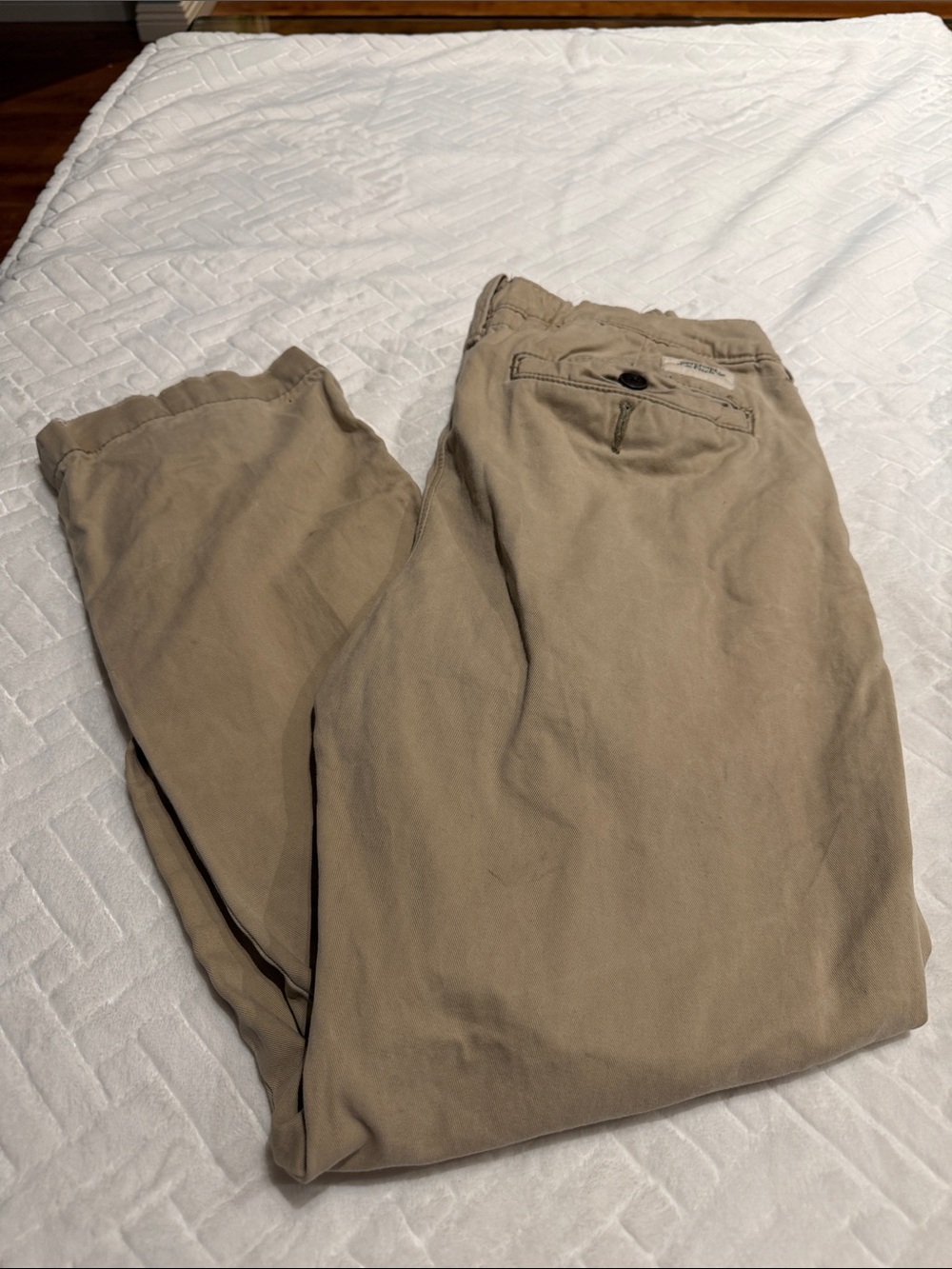 Men's Khaki Cotton Casual Pants Abercrombie